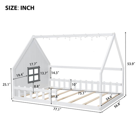 House Bed With Window And Fence
