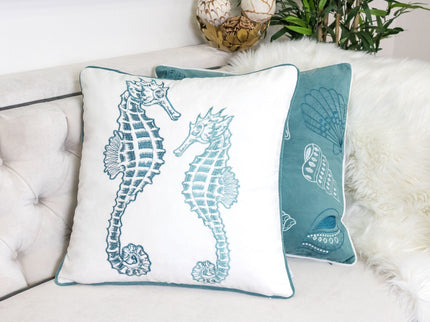 Seahorses Pillow Cover With Matching Back