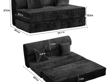Convertible Design Sofa Bed, 2 Seater Fold Out Floor Couch