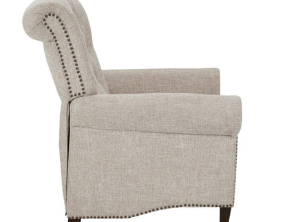 Aidan - Push Back Recliner Chair With Tufted Back And Nailhead Trim - Cream