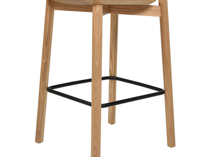 Sven - Modern Minimalist Low Back Counter Stool - Natural Blonde Ash