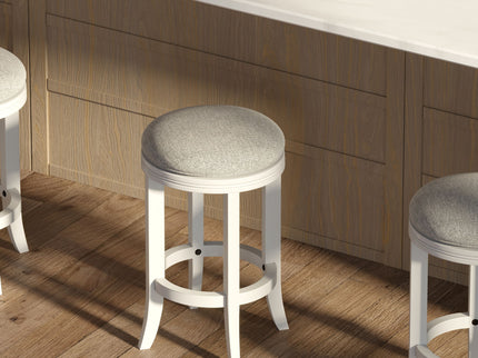 Backless Swivel Stool With Upholstered Seat