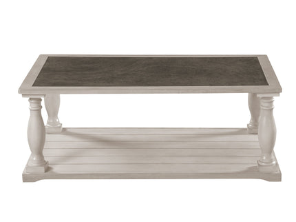 Farmhouse Rectangular Coffee Table With 2 Tiers