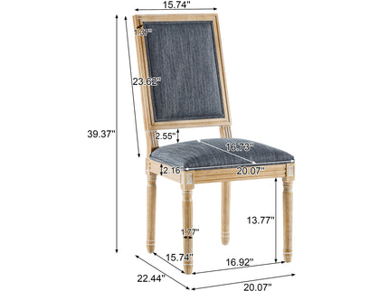 French Country Style Dining Chair With Upholstered Seating And Fluted Legs