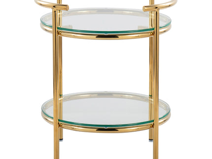 Rhonda - Contemporary / Glam Side Table - Gold / Clear