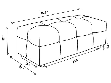 Sooke - Rectangular Ottoman - Off White