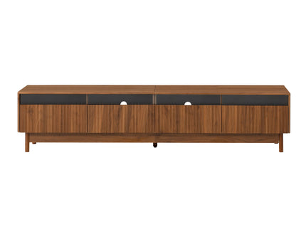 TV Stand, Entertainment Center With Fluted Drawers For Living Room - Walnut