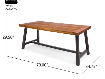 Outdoor Sandblast Finish Acacia Wood Dining Table