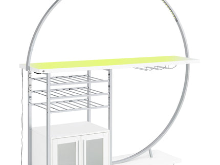Casey - 2 Door Home Bar Storage Bar With Customizable Lighting - White