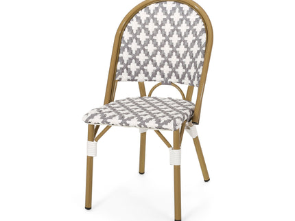 Chic French Bistro Chair With Durable Rattan And Aluminum Frame
