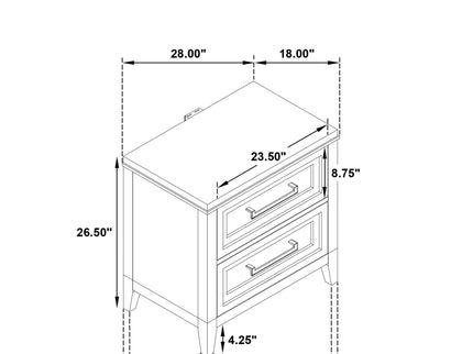 Avril - 2 Drawer Nightstand - White