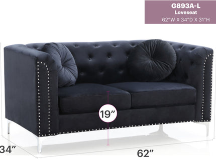 Stylish Sloped Arm Loveseat