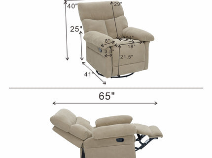 Swivel Rocker Recliner Chair With Manual Recline For Living Room