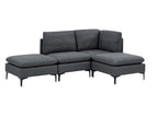 Dark Gray / 3 Pc. 2 Seater Sectional, 2 Ottomans