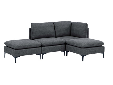 Upholstered Modular Sectional With Tall Legs, Medium Firm Seat