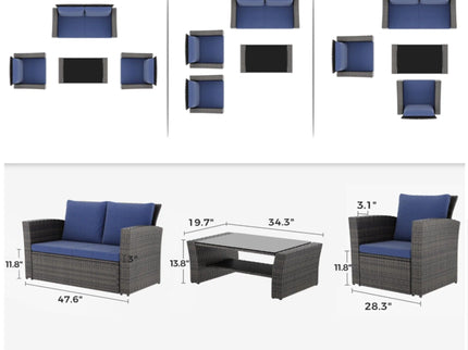Modern Patio Set With Table And Cushions