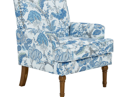 Floral Accent Armchair With Nailhead Trim