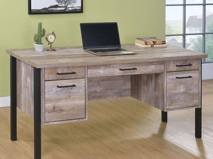 Azura - 4 Drawer Office Desk - Oak