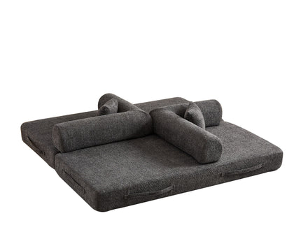 Convertible Sleeper Sofa Bed With Cylindrical Pillow
