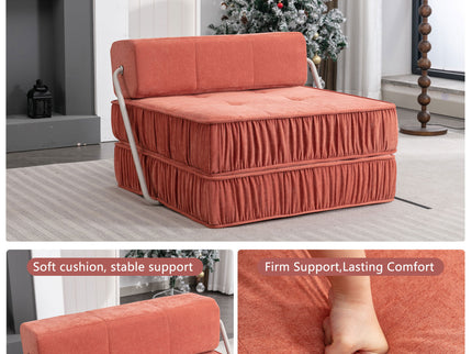 Folding Sofa With Removable Back Cushion, Convertible Futon Sleeper Chair