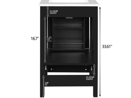 Bathroom Vanity With Ceramic Sink, Soft Close Drawers, Door Organizer, Divider Drawer, Adjustable Foot Pads