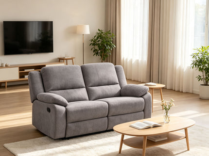 Modern 2 Seat Reclining Loveseat With Manual Recline And Footrest