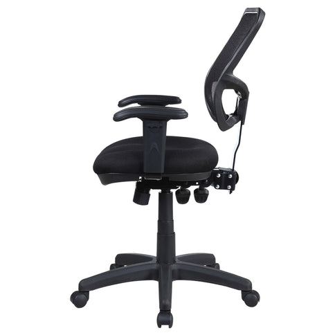 Swivel Office Chair Armrests Ergonomic Design, Adjustable Height And Tilt - Black