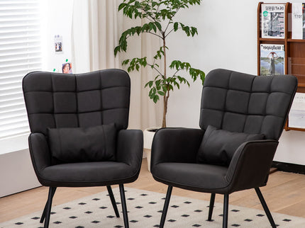 Modern Accent Arm Chair High Back With Metal Legs And Soft Padded