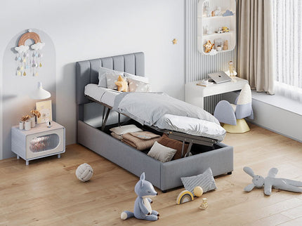 Upholstered Platform Bed With A Hydraulic Storage System