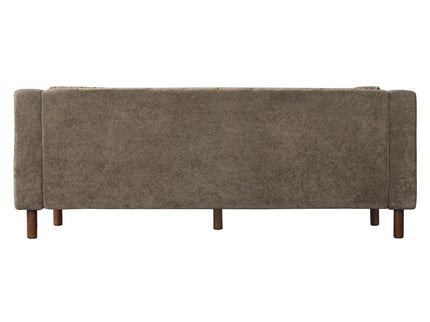 3 Seater Sofa With Square Arms, Tufted Pillow Back For Living Room