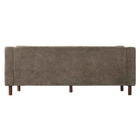 3 Seater Sofa With Square Arms, Tufted Pillow Back For Living Room
