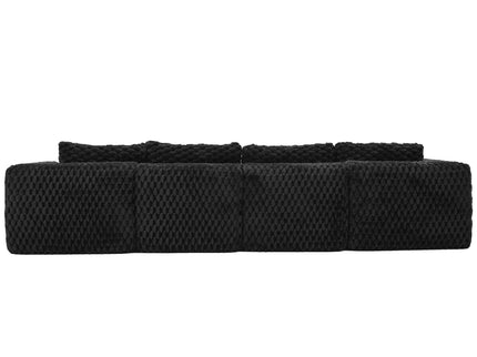 Modular Sectional Sofa, Boneless Couch With 2 Movable Ottomans