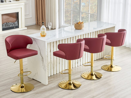 Adjustable Swivel Bar Chair With High Back Support