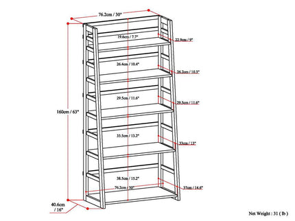 Acadian - Handcrafted Ladder Shelf Bookcase