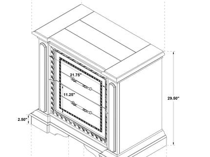 Bedroom Set With LED Lighting And Carved Moldings