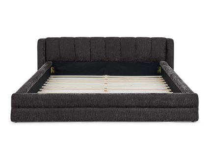 Modern Upholstered Bed Frame With Thick Fabric And Headboard
