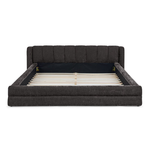 Modern Upholstered Bed Frame With Thick Fabric And Headboard