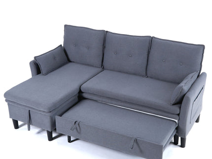 L-Shaped Reversible Chaise Sectional Sofa With Storage