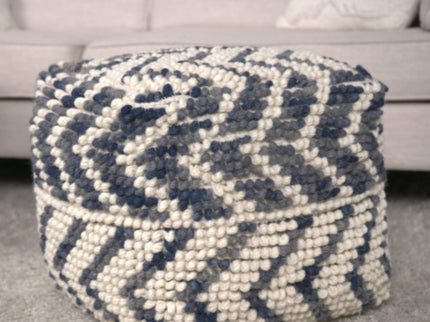 Alina - Wool And Cotton Pouf - Natural