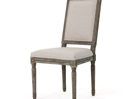 Traditional Style Dining Chair Set With Fabric Upholstery