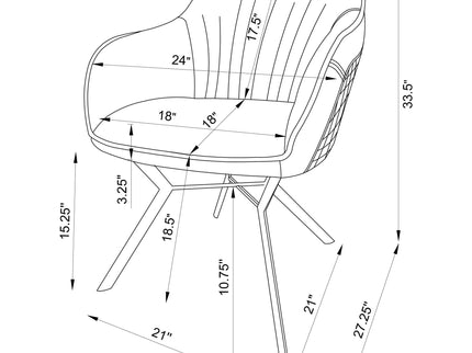 Upholstered Dining Chairs (Set of 2) Retro Bucket Seat - Blue