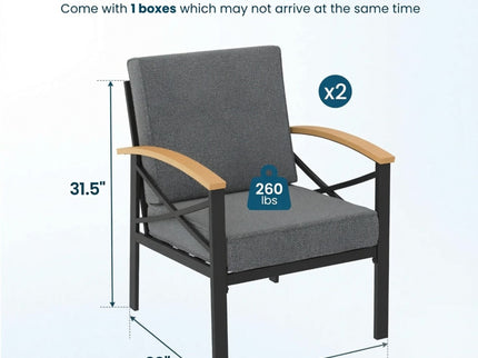 Outdoor Patio Armchair, All Weather (Set of 2)