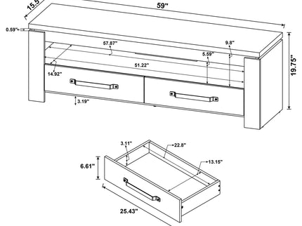 Tesoro - TV Stand With 2 Drawers - Mango Color