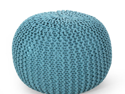 Moro - Knitted Round Pouf With Pumpkin Shape