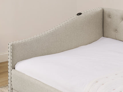 Upholstered Daybed With USB Charging & Pull Out Bed