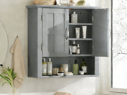 Multi Functional Wall Mounted Cabinet With Adjustable Shelves For Bathroom