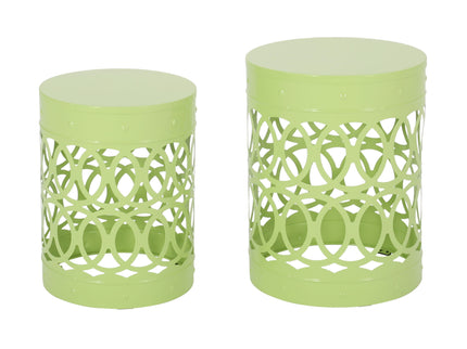 Outdoor Metal S/2 End Table