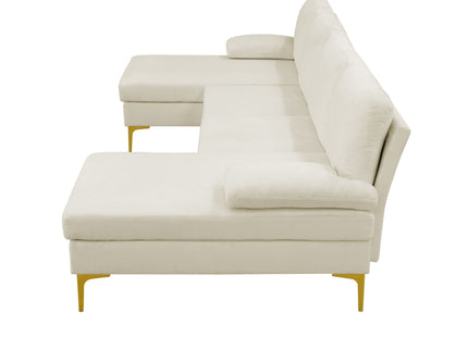 U - Shaped Sectional Sofa With Double Chaise