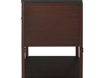 Tova - 2 Drawer Side Table With Shelf - Dark Brown