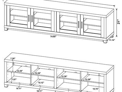 Arnaud - 4 Door TV Stand - Black